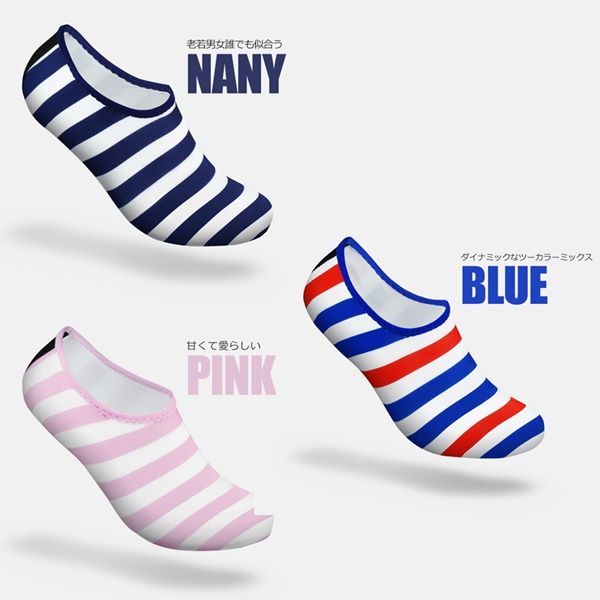 0671★アクアシューズ NAVY L(23.0〜25.0) ウォーター、マリン、プール、ヨガ、サーフィン、シュノーケリング ビーチサンダル