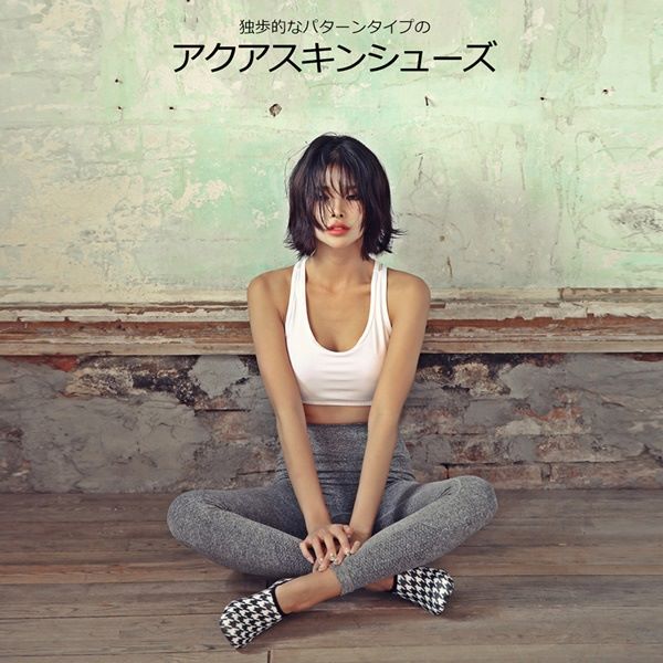 0686★アクアシューズ PATTERN BLACK XL(25.0~27.0)ウォーター、マリン、プール、ヨガ、サーフィン、シュノーケリング ビーチサンダル