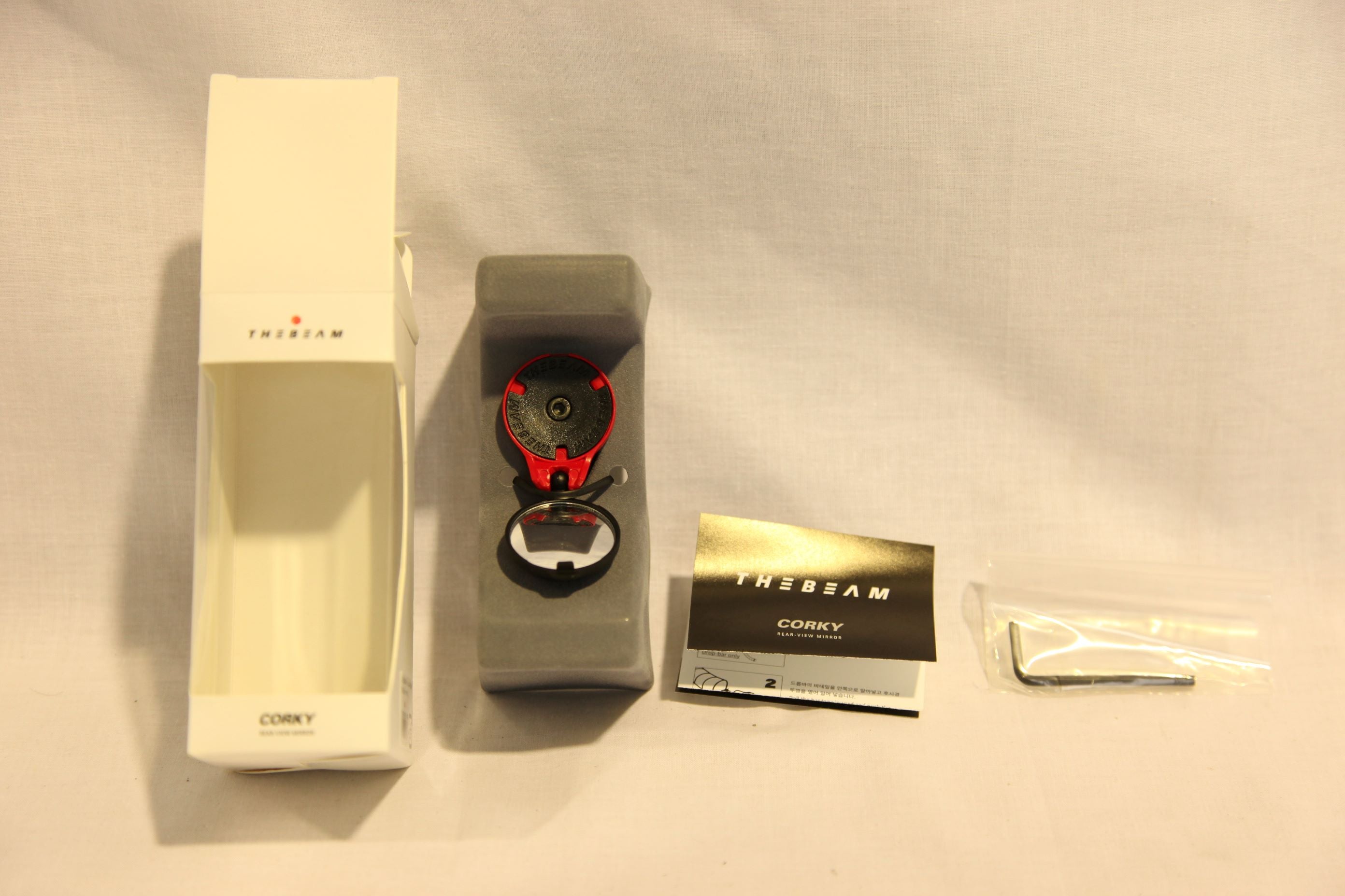 0003★THE BEAM CORKY REAR VIEW MIRROR（赤）