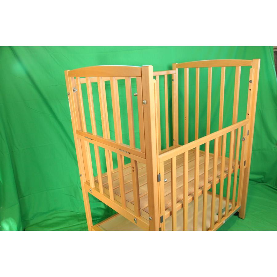 0640★コンパクトベッド・ツーオープン　ヤマサキ　DY-211N　ナチュラル　床板ひのきすのこ　ベビーベッド