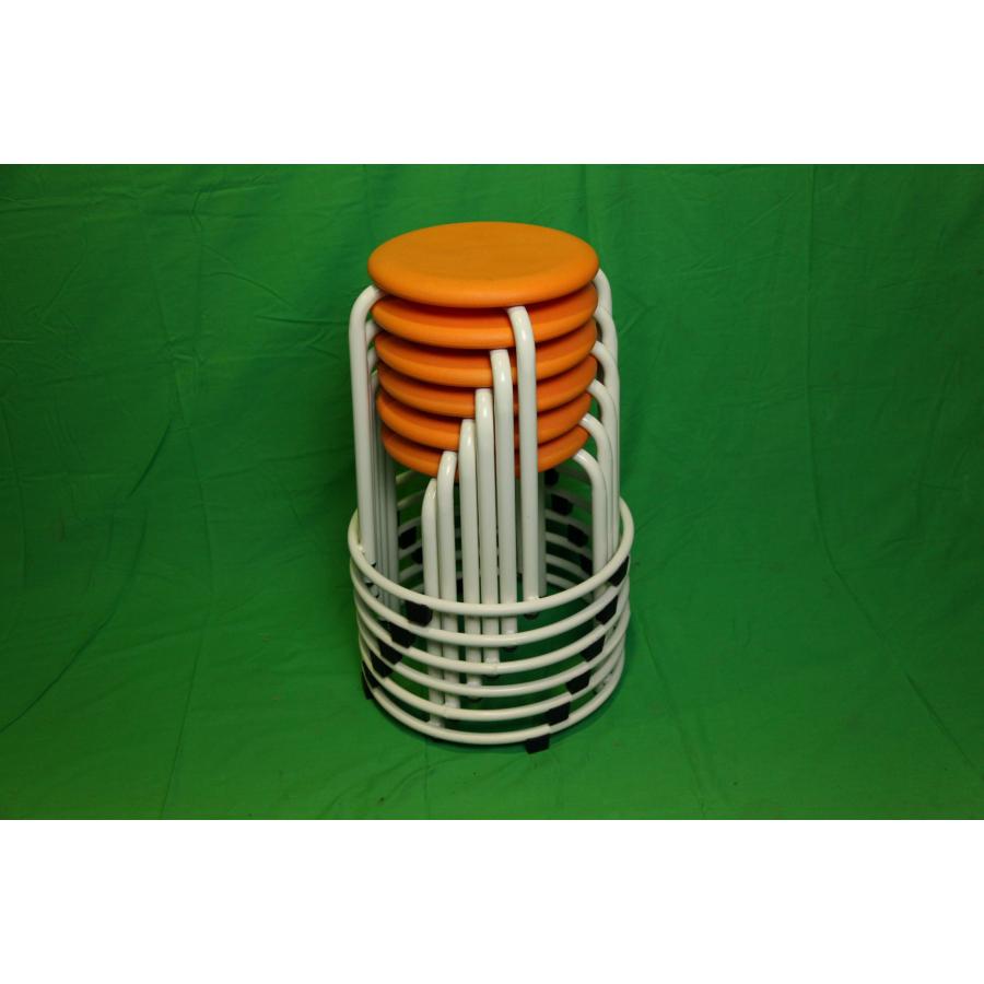 0642★丸イス　ホウトク　RS-46PS　オレンジ　リング付