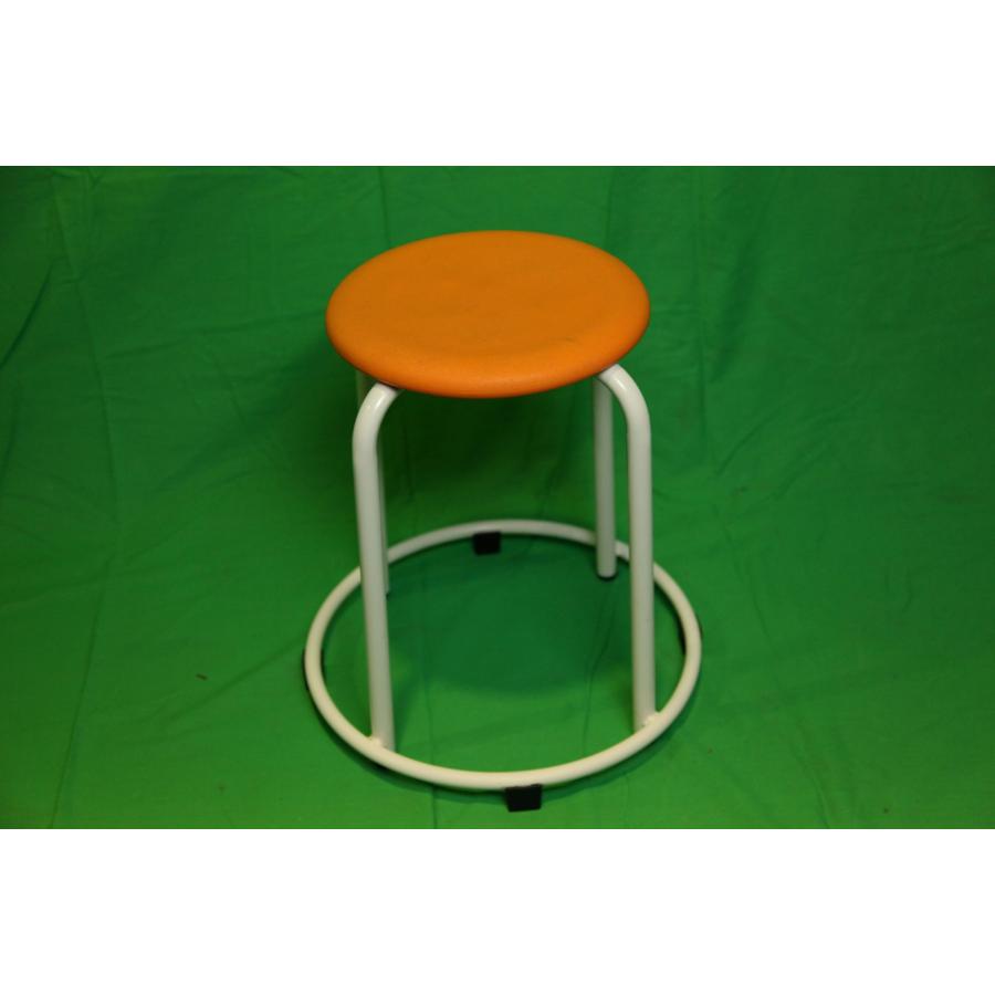 0642★丸イス　ホウトク　RS-46PS　オレンジ　リング付